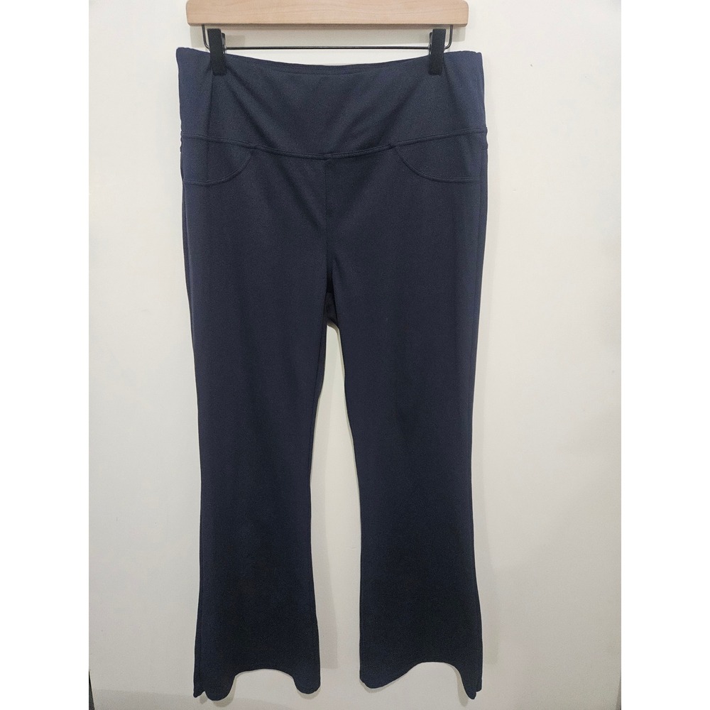 Halara Navy Blue High Waisted Flare Leggings Yoga Pants XL Regular Back Pockets